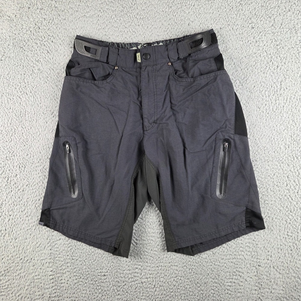 Zoic Ether Shorts Mens M Gray Cargo Cycling Biking Lightweight Zip Pockets